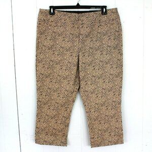 Womens NEW High Rise Smoothing Capri Size 16 Cheetah Leopard Print Tan Stretch